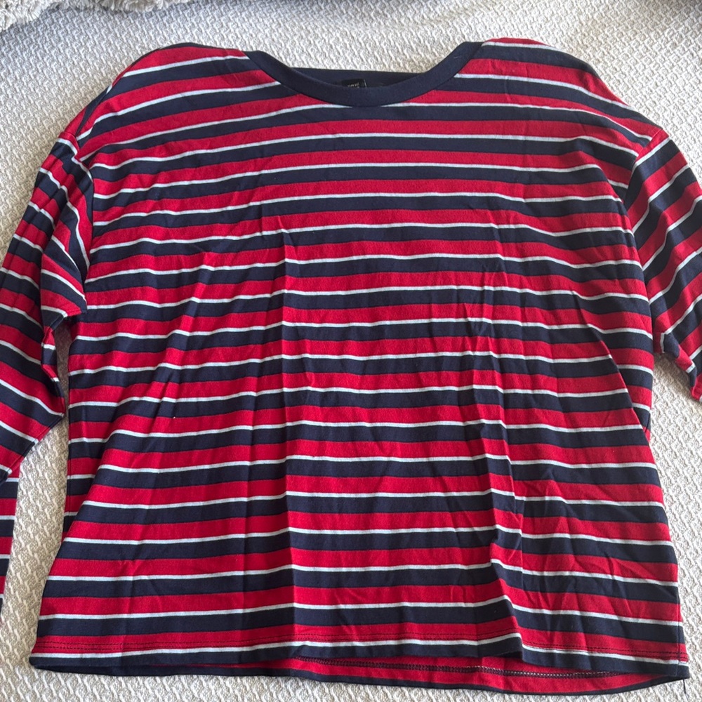 Forever 21 Kids Long Sleeve Tee - Red and Blue Stripes